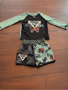 Monster Jam Boys' Rashguard Swim Set size 12 months